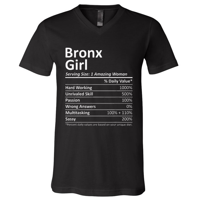 Bronx Girl Ny New York Funny City Home Roots Usa Gift V-Neck T-Shirt