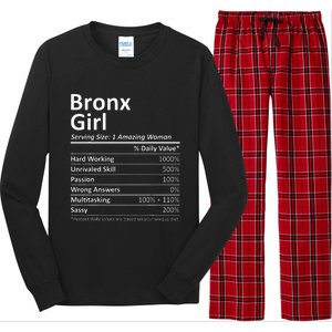 Bronx Girl Ny New York Funny City Home Roots Usa Gift Long Sleeve Pajama Set