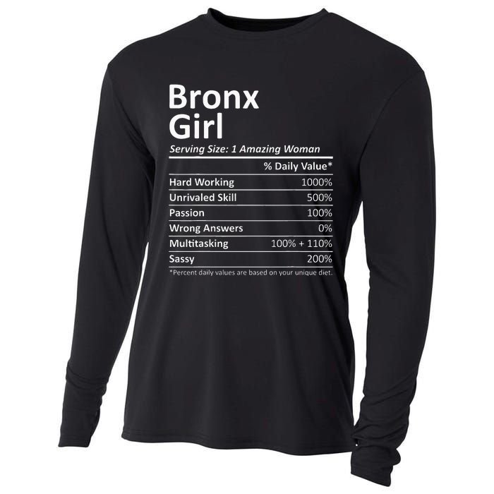 Bronx Girl Ny New York Funny City Home Roots Usa Gift Cooling Performance Long Sleeve Crew