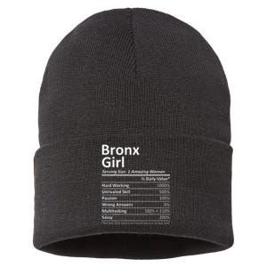 Bronx Girl Ny New York Funny City Home Roots Usa Gift Sustainable Knit Beanie