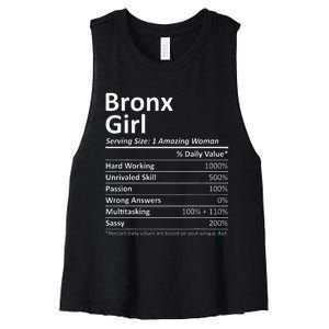 Bronx Girl Ny New York Funny City Home Roots Usa Gift Women's Racerback Cropped Tank