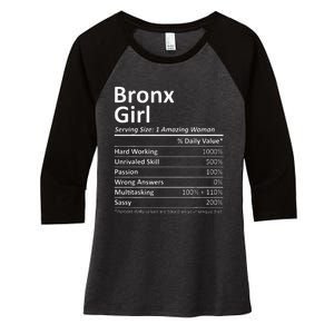 Bronx Girl Ny New York Funny City Home Roots Usa Gift Women's Tri-Blend 3/4-Sleeve Raglan Shirt