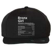 Bronx Girl Ny New York Funny City Home Roots Usa Gift Wool Snapback Cap