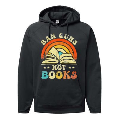 Ban Guns Not Books Performance Fleece Hoodie