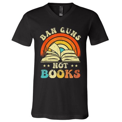 Ban Guns Not Books V-Neck T-Shirt