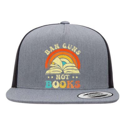 Ban Guns Not Books Flat Bill Trucker Hat