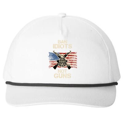 Ban Guns Not Idiots Pro American Gun Rights Flag Snapback Five-Panel Rope Hat