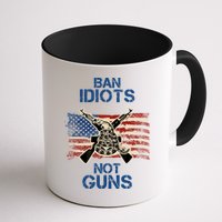 Ban Guns Not Idiots Pro American Gun Rights Flag Mug