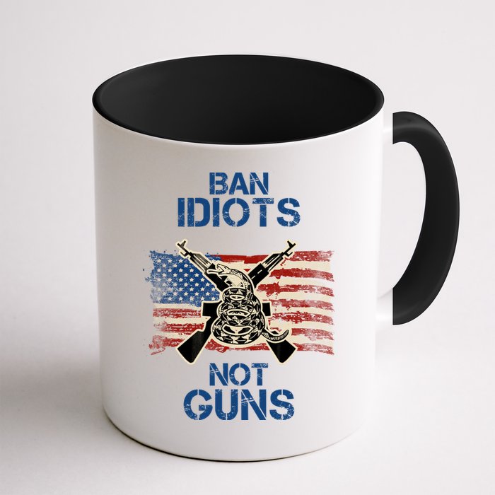 Ban Guns Not Idiots Pro American Gun Rights Flag Mug