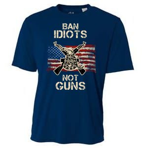 Ban Guns Not Idiots Pro American Gun Rights Flag Cooling Performance Crew T-Shirt