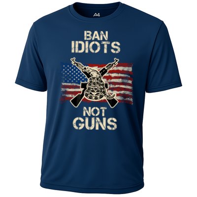 Ban Guns Not Idiots Pro American Gun Rights Flag Performance Shirt