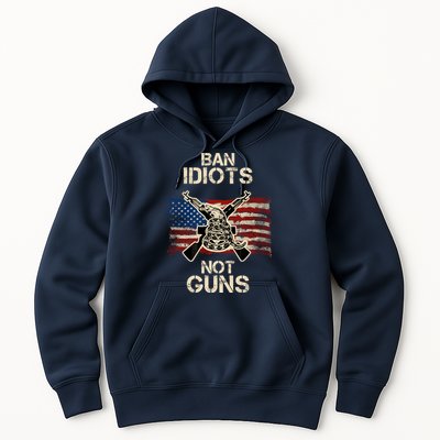 Ban Guns Not Idiots Pro American Gun Rights Flag Hoodie