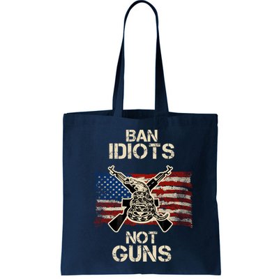 Ban Guns Not Idiots Pro American Gun Rights Flag Bag