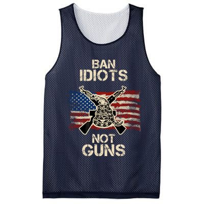Ban Guns Not Idiots Pro American Gun Rights Flag Mesh Reversible Basketball Jersey Tank