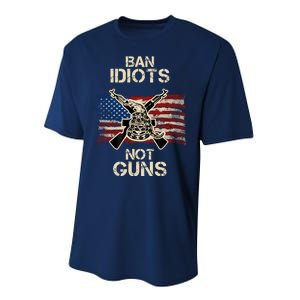 Ban Guns Not Idiots Pro American Gun Rights Flag Performance Sprint T-Shirt