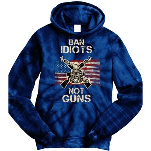 Ban Guns Not Idiots Pro American Gun Rights Flag Tie Dye Hoodie