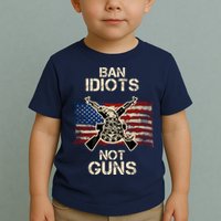 Ban Guns Not Idiots Pro American Gun Rights Flag Toddler T-Shirt