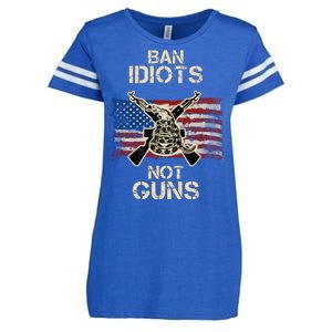 Ban Guns Not Idiots Pro American Gun Rights Flag Enza Ladies Jersey Football T-Shirt