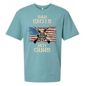 Ban Guns Not Idiots Pro American Gun Rights Flag Sueded Cloud Jersey T-Shirt