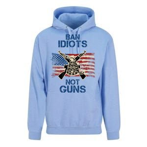 Ban Guns Not Idiots Pro American Gun Rights Flag Unisex Surf Hoodie