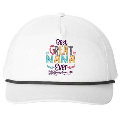 Best Great Nana Ever Cute Arrow Family Blessing Gift Snapback Five-Panel Rope Hat