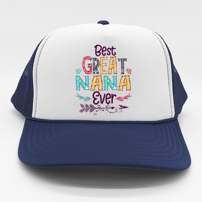 Best Great Nana Ever Cute Arrow Family Blessing Gift Trucker Hat