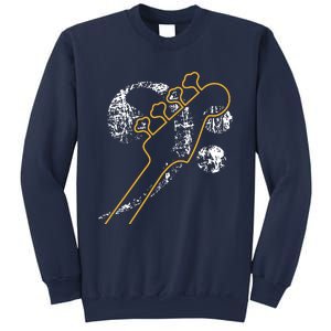 Bass Guitar Neck With Bass Clef For Bass Players Bands Sweatshirt