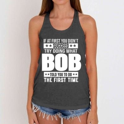 Bob Gift Name Personalized Birthday Funny Gift Women's Knotted Racerback Tank