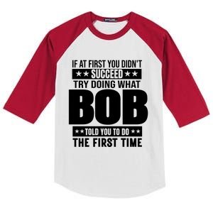 Bob Gift Name Personalized Birthday Funny Gift Kids Colorblock Raglan Jersey