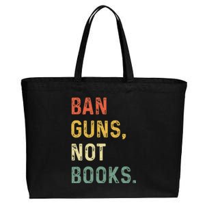 Ban Guns Not Books Retro Read Banned Books Lover Cotton Canvas Jumbo Tote