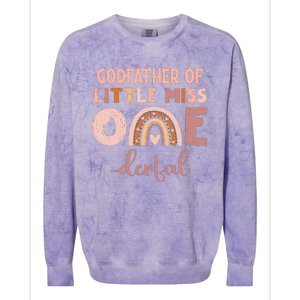 Boho Godfather Of Miss Onederful 1st Birthday Girl Cute Colorblast Crewneck Sweatshirt