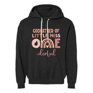 Boho Godfather Of Miss Onederful 1st Birthday Girl Cute Garment-Dyed Fleece Hoodie