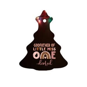 Boho Godfather Of Miss Onederful 1st Birthday Girl Cute Ceramic Tree Ornament