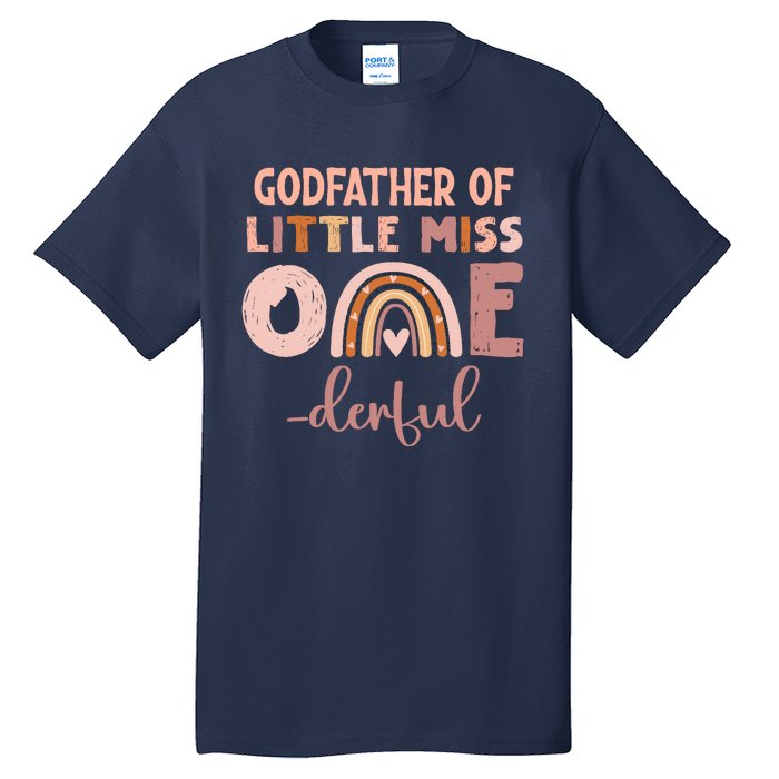 Boho Godfather Of Miss Onederful 1st Birthday Girl Cute Tall T-Shirt