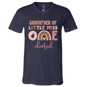 Boho Godfather Of Miss Onederful 1st Birthday Girl Cute V-Neck T-Shirt