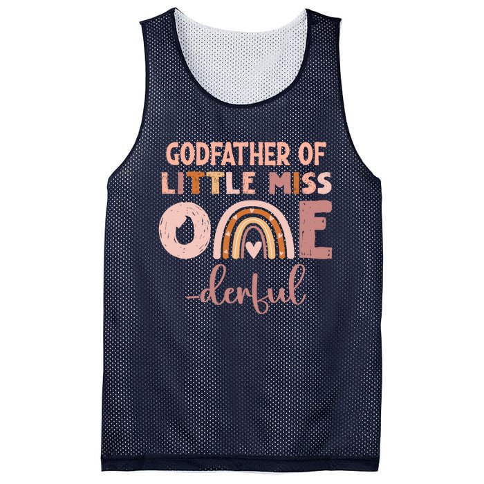 Boho Godfather Of Miss Onederful 1st Birthday Girl Cute Mesh Reversible Basketball Jersey Tank