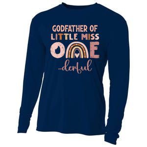 Boho Godfather Of Miss Onederful 1st Birthday Girl Cute Cooling Performance Long Sleeve Crew