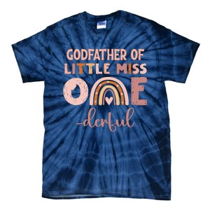 Boho Godfather Of Miss Onederful 1st Birthday Girl Cute Tie-Dye T-Shirt