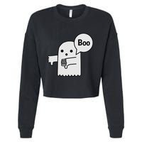 Boo Ghost Of Disapproval Cropped Pullover Crew