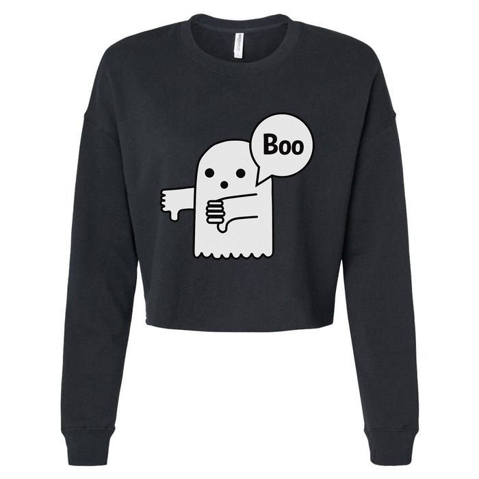 Boo Ghost Of Disapproval Cropped Pullover Crew
