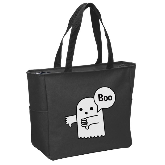 Boo Ghost Of Disapproval Zip Tote Bag