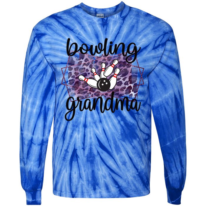 Bowling Grandma Of A Bowler Grandmother Meaningful Gift Tie-Dye Long Sleeve Shirt