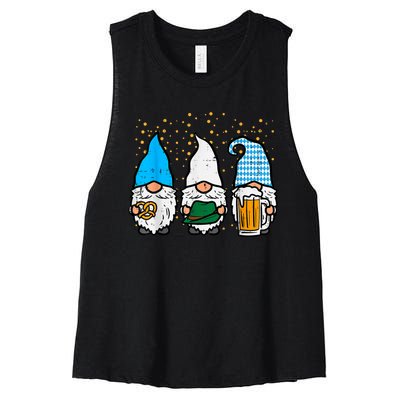 Bavarian Gnomes Octoberfest German Oktoberfest Women's Racerback Cropped Tank