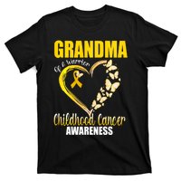 Butterfly Grandma Of A Warrior Childhood Cancer Awareness T-Shirt