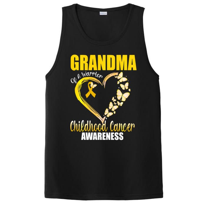 Butterfly Grandma Of A Warrior Childhood Cancer Awareness PosiCharge Competitor Tank