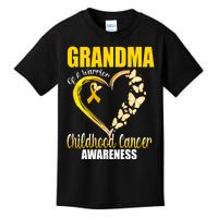 Butterfly Grandma Of A Warrior Childhood Cancer Awareness Kids T-Shirt