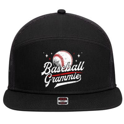 Baseball Grammie Of A Baseball Player Grammie  7 Panel Mesh Trucker Snapback Hat
