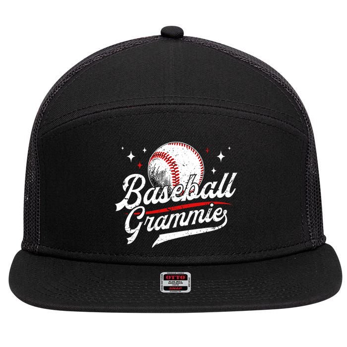Baseball Grammie Of A Baseball Player Grammie  7 Panel Mesh Trucker Snapback Hat