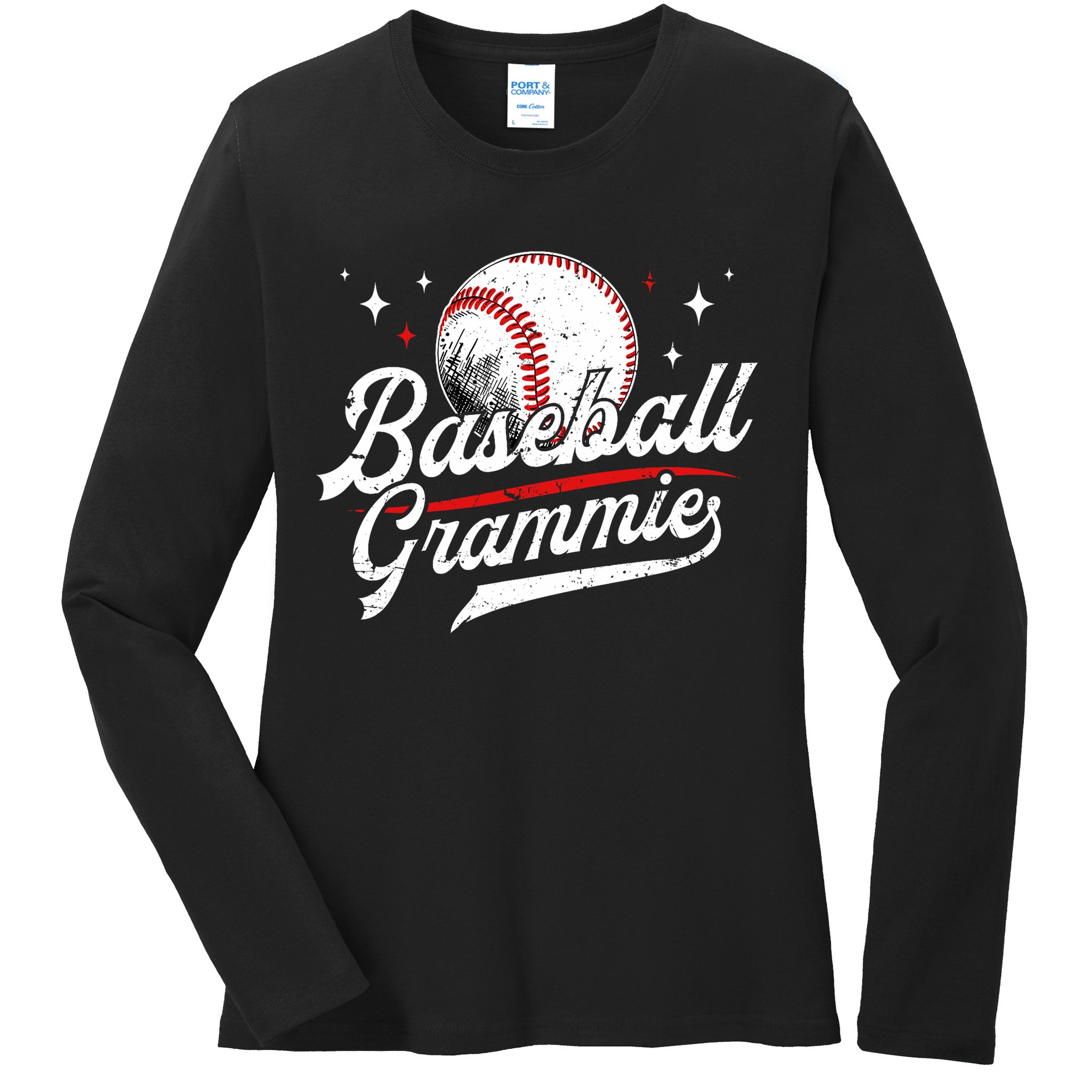 Baseball Grammie Of A Baseball Player Grammie  Ladies Long Sleeve Shirt