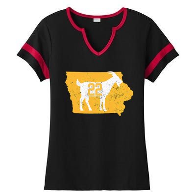 Basketball Greatest Of All Time Goat Ladies Halftime Notch Neck Tee